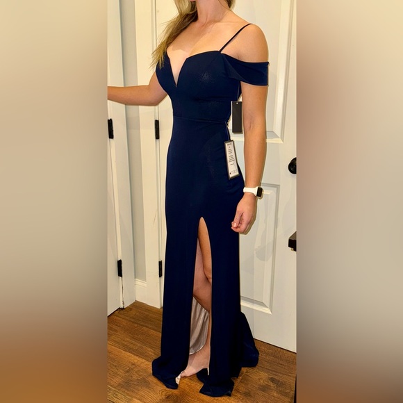 Two formal dresses- blue and black, NWT both size 3 - Picture 3 of 5